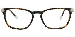 Haley Rectangle Black-Gold Glasses0