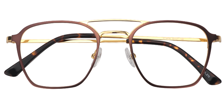 Amina Aviator Brown Titanium Glasses