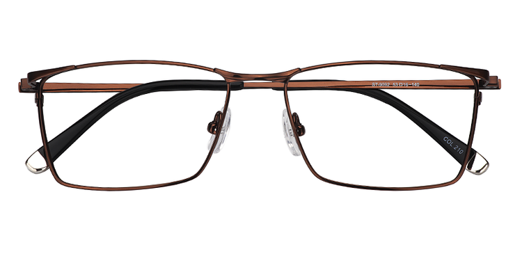 Robert Rectangle Brown Titanium Glasses