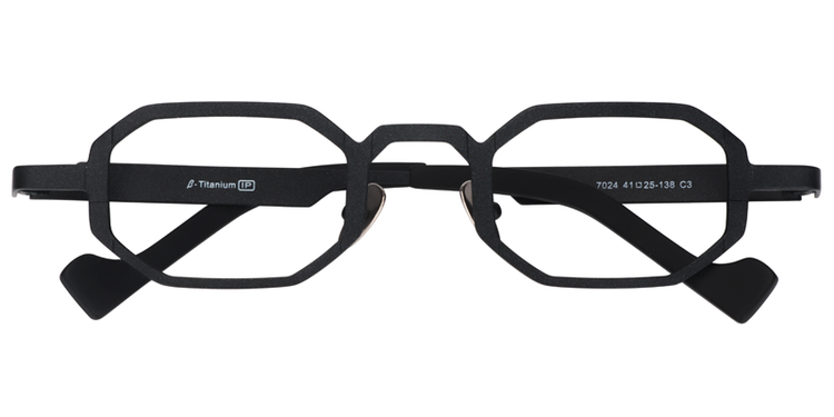 Wesley Geometric Black Glasses