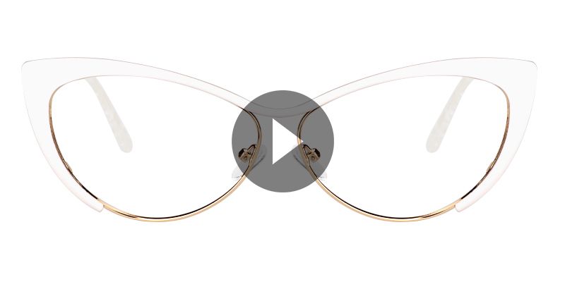 Cateye White Glasses | Zeelool Eyeglasses0