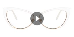 Ellen Cateye White Glasses0