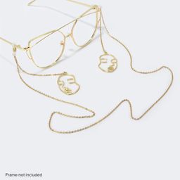 Abstract Human Face Eyeglasses Chain0