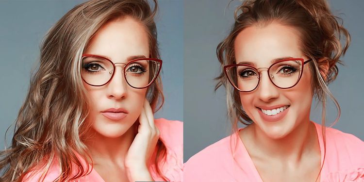 Eras Cateye Red&Gold Glasses