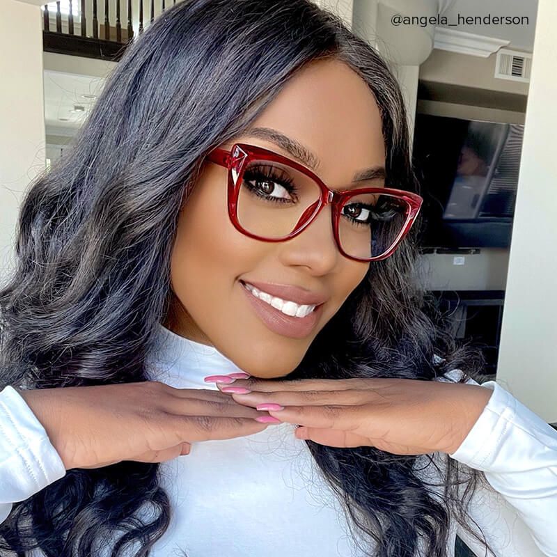 Farris Red Cat eye Frame Glasses for Women | ZEELOOL UK7