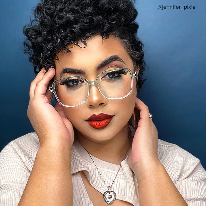 Payton Green Geometric Frame Glasses | Zeelool10