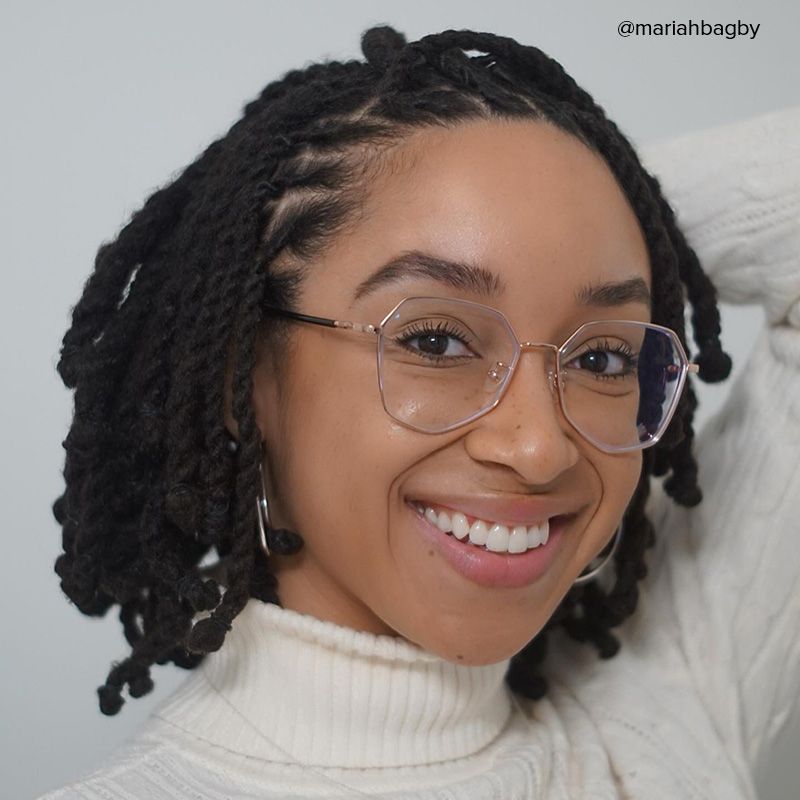 Bivins Geometric Gold Thin Frame Glasses | ZEELOOL UK7