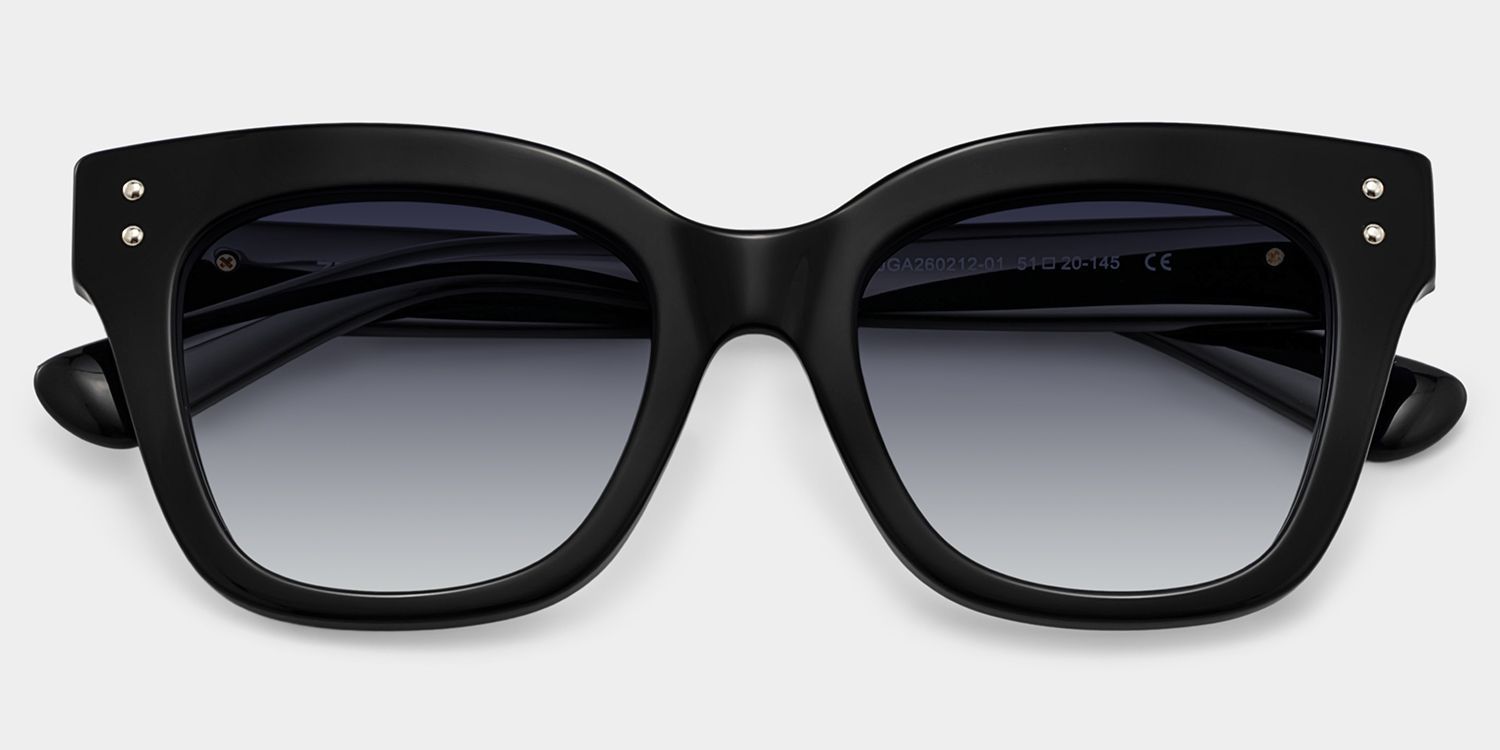 Stella Black Frame Sunglasses with Butterfly Style | ZEELOOL UK1
