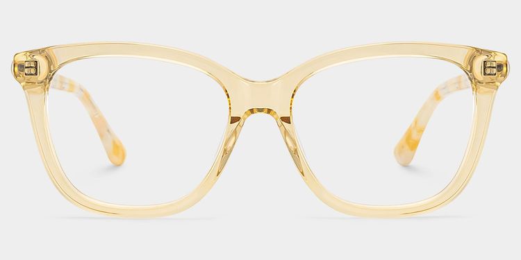 Isabella Clear Yellow Square Glasses