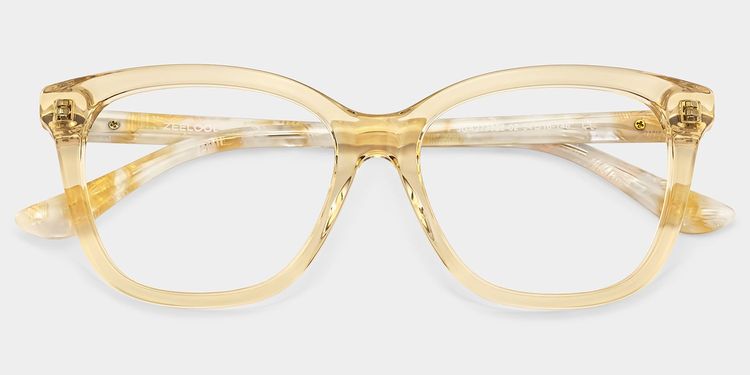 Isabella Clear Yellow Square Glasses