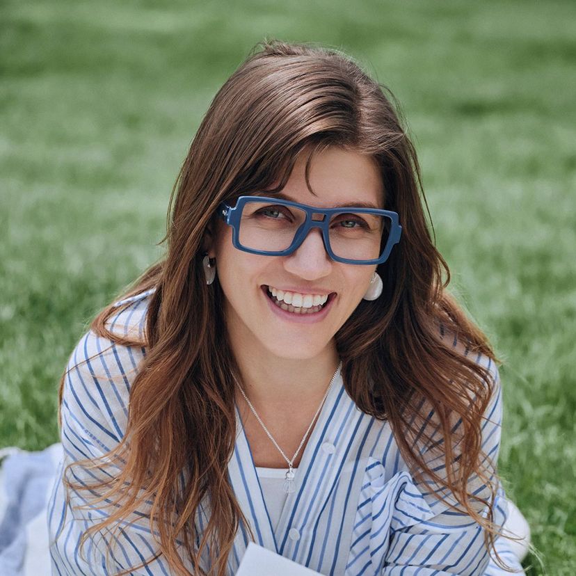 Nora Blue Aviator Glasses