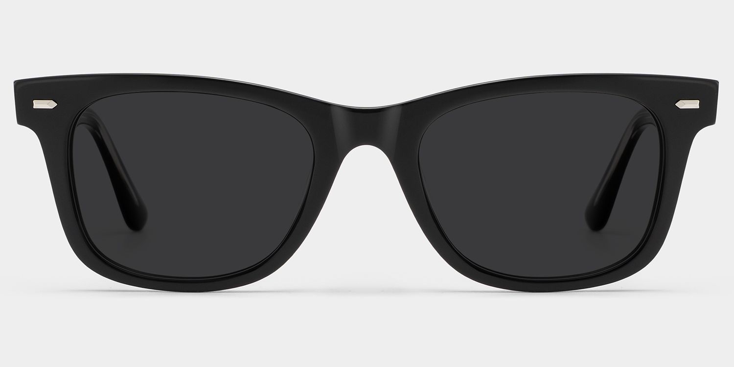 Robert Rectangle Black Sunglasses for Women & Men | ZEELOOL UK0