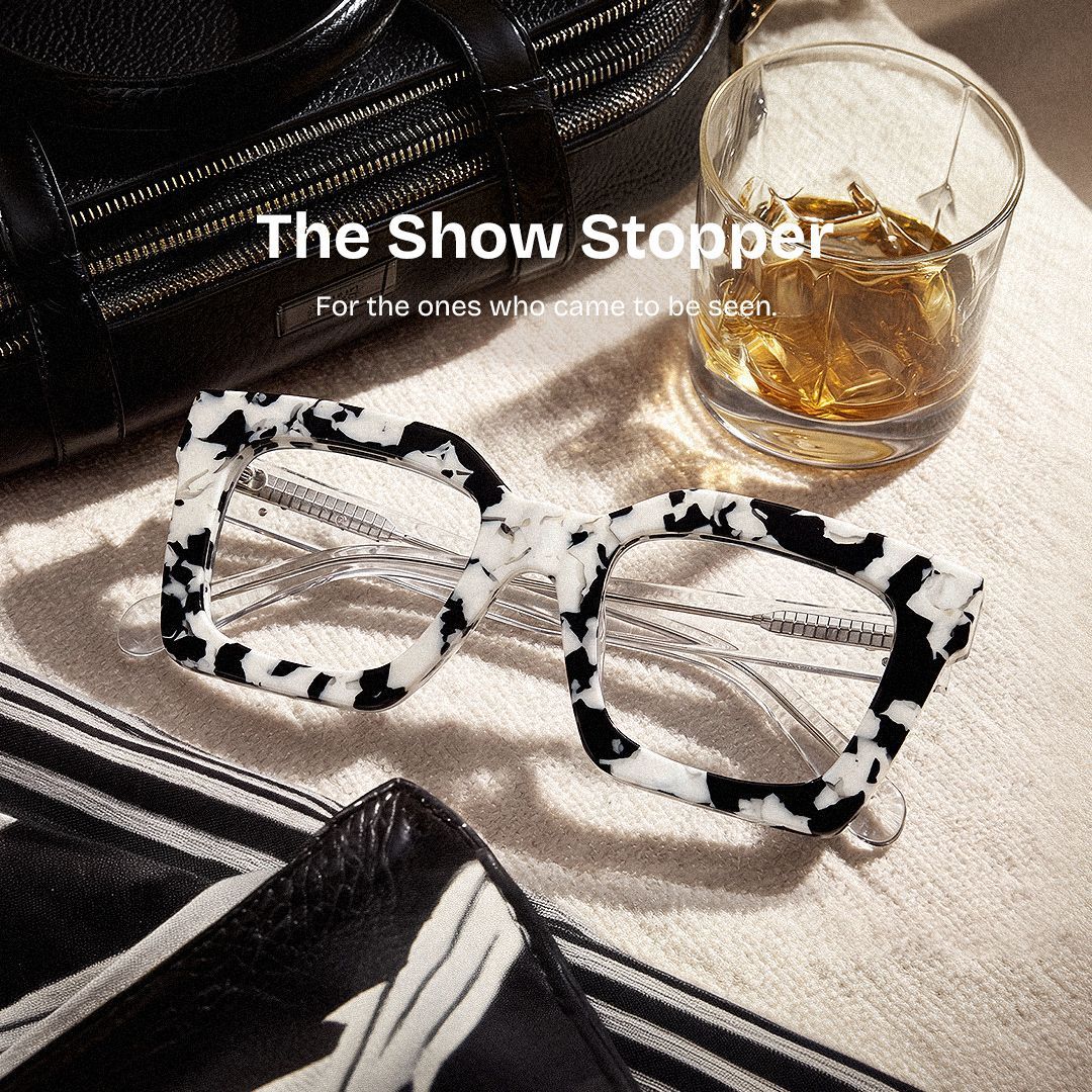 Megan Cow print Square Acetate Frame Glasses for Women | ZEELOOL0