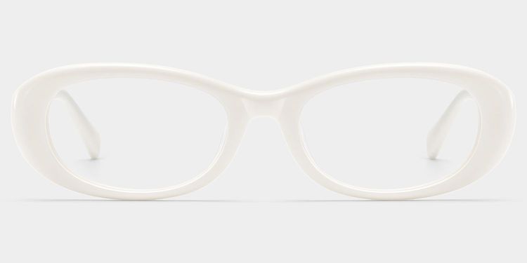 Catherine White Oval Glasses