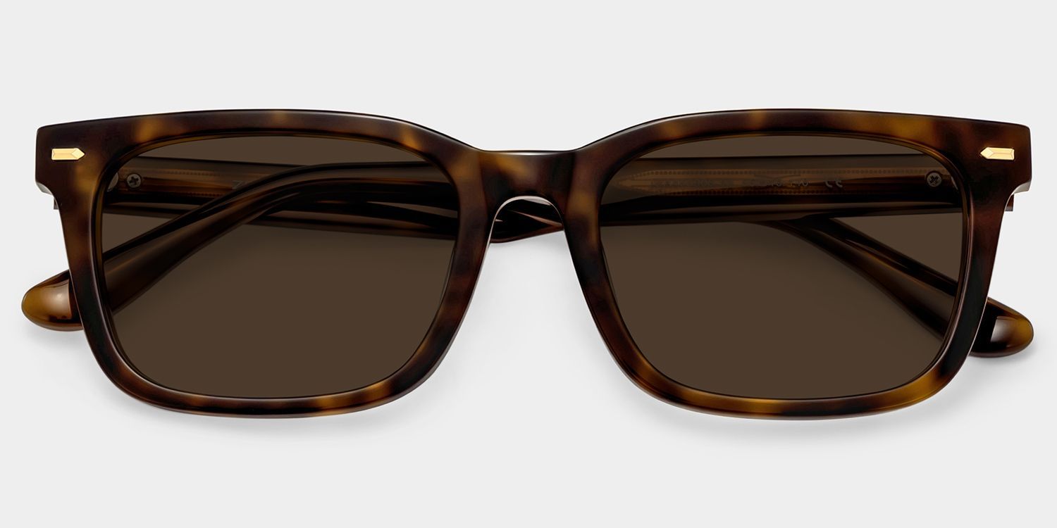 Patrick Acetate Tortoise Rectangle Frame Sunglasses | ZEELOOL UK1