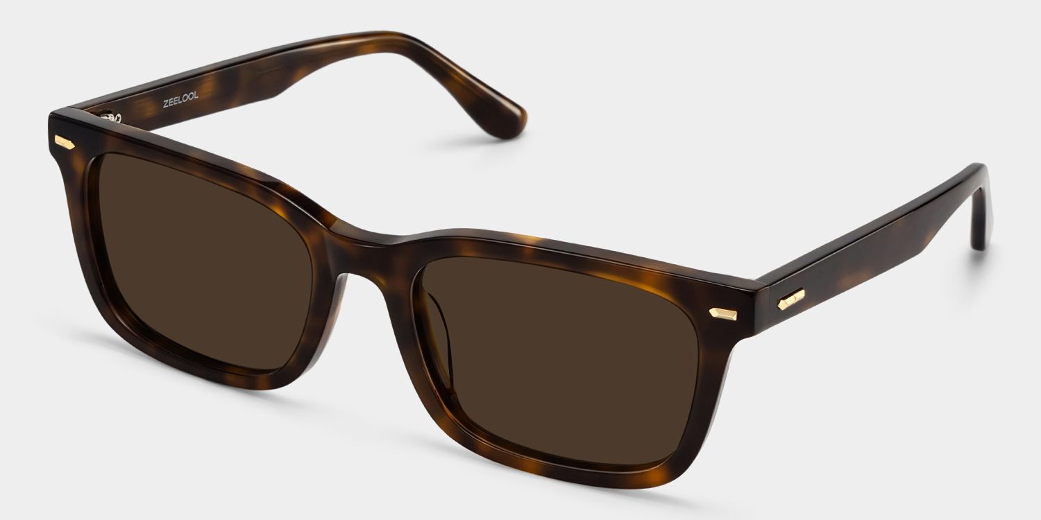 Patrick Acetate Tortoise Rectangle Frame Sunglasses | ZEELOOL UK2