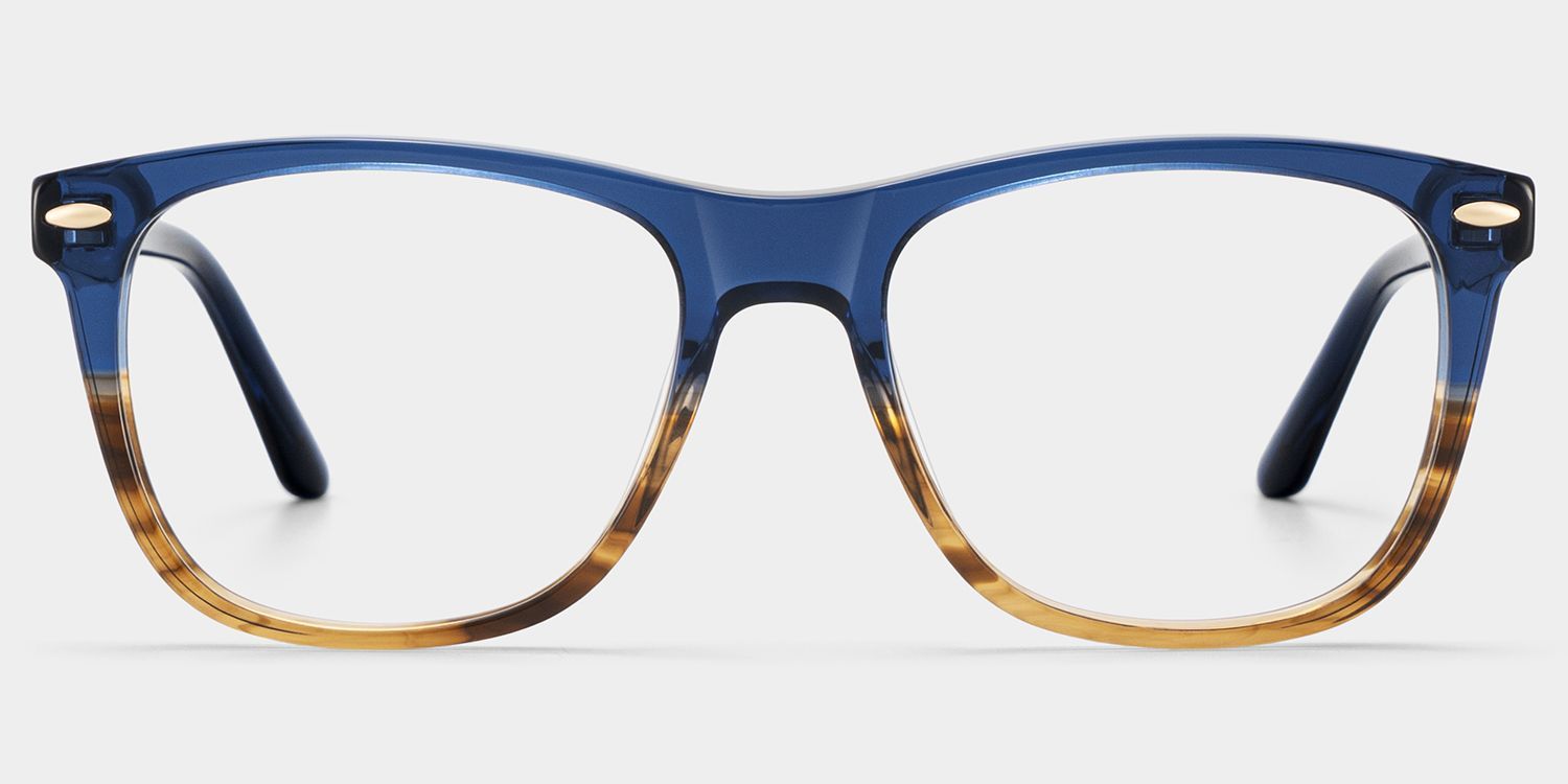 Atlas Two-tone Rectangle Acetate Frame Glasses for Men | ZEELOOL1