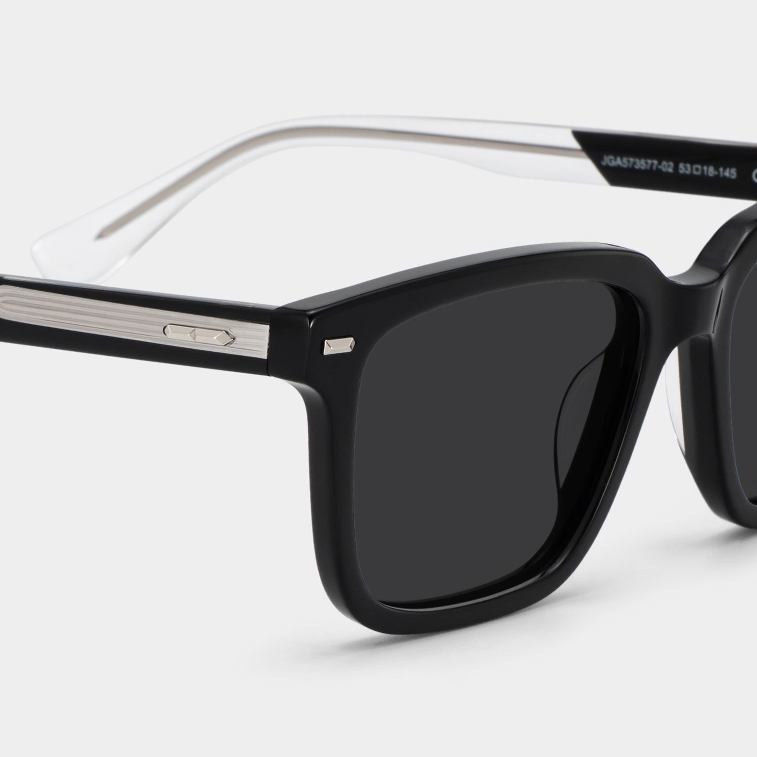 George Rectangle Black Full Rim Sunglasses | ZEELOOL UK4