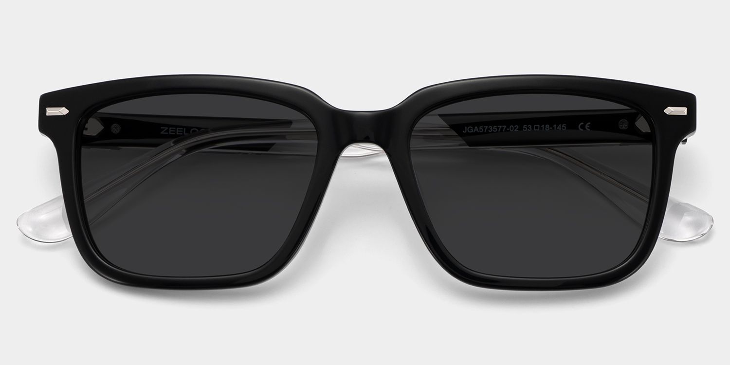 George Rectangle Black Full Rim Sunglasses | ZEELOOL UK1