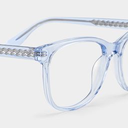 Julia Glass Clear Blue Rectangle Glasses5