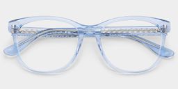 Julia Glass Clear Blue Rectangle Glasses2