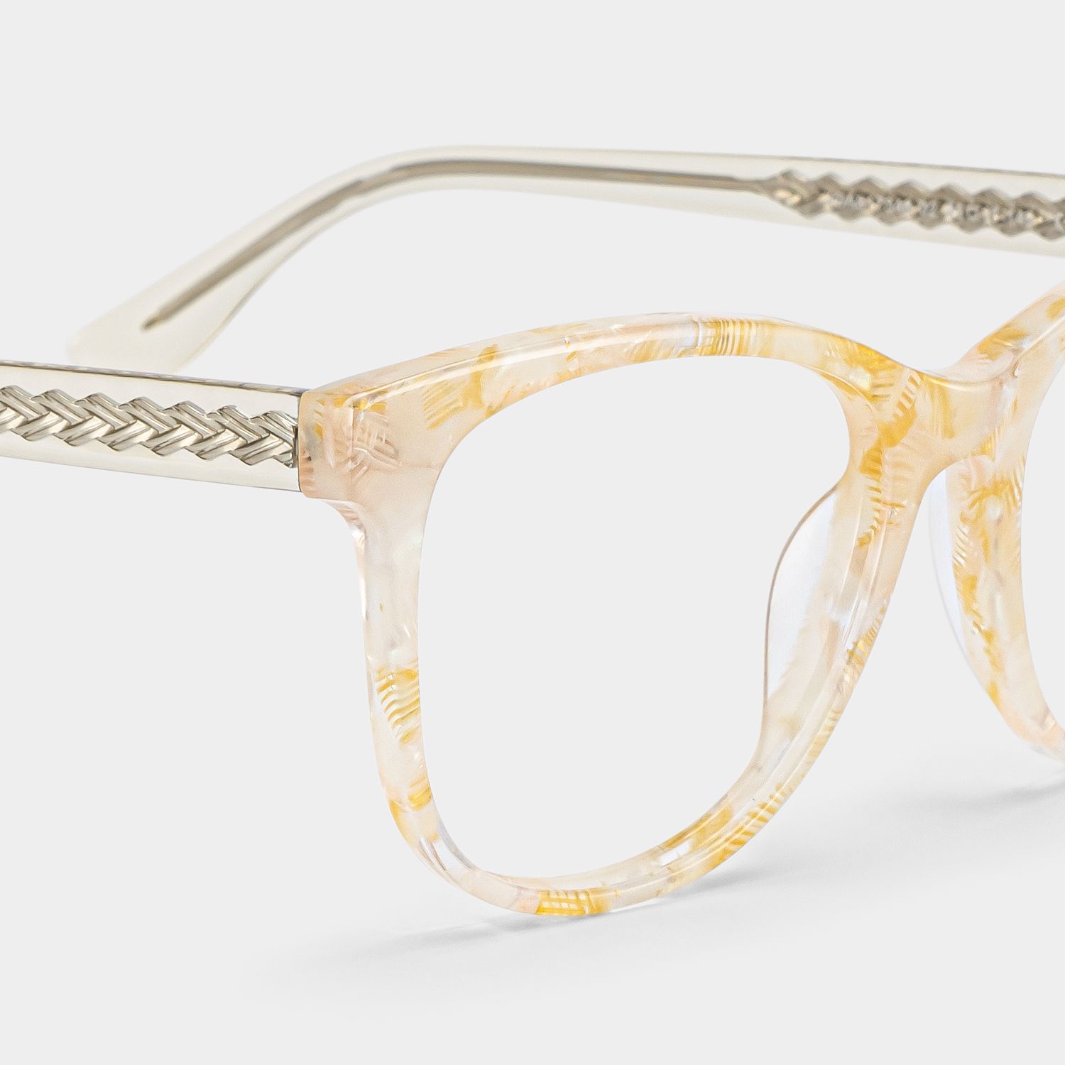 Julia Neon Yellow Rectangle Frame Glasses Online | ZEELOOL4