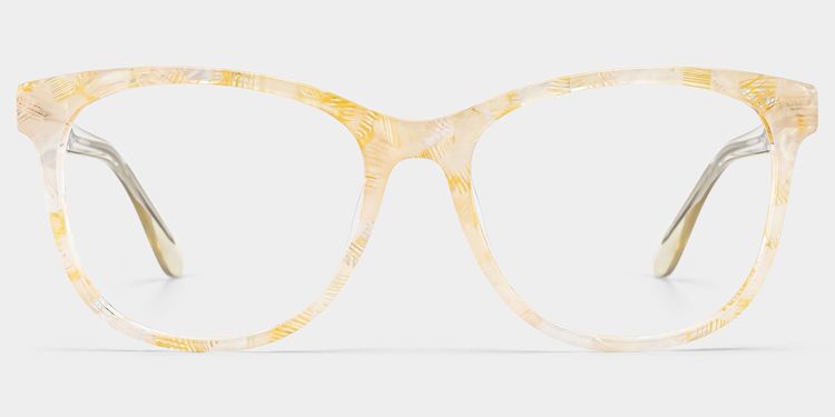 Julia Yellow Rectangle Glasses