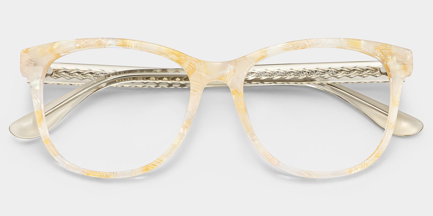 Julia Neon Yellow Rectangle Frame Glasses Online | ZEELOOL1