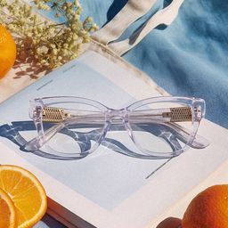 Miranda Clear Purple Cat eye Glasses0