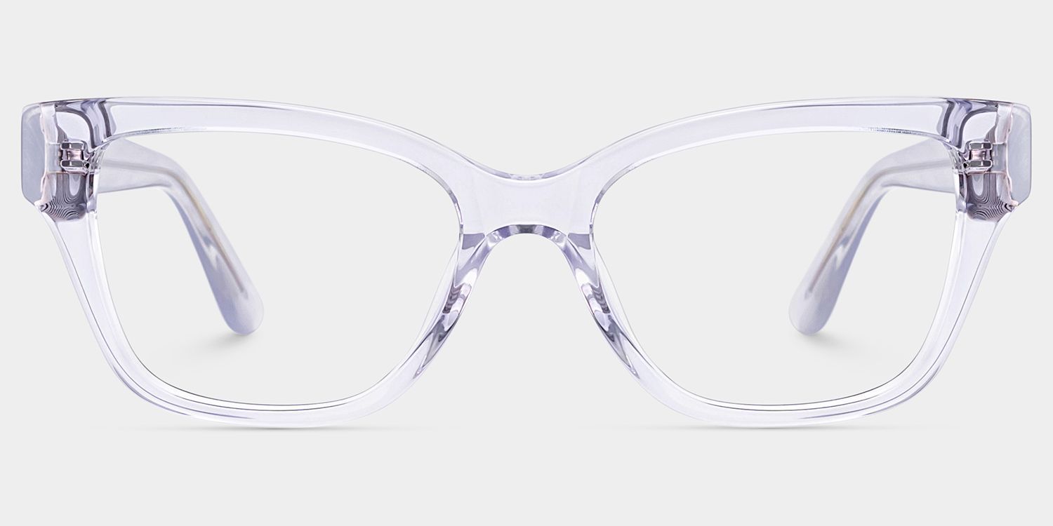Miranda Clear Purple Cat Eye Glasses — Elegant Style | ZE...1