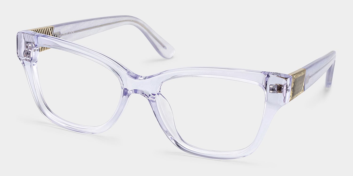Miranda Clear Purple Cat Eye Glasses — Elegant Style | ZE...3