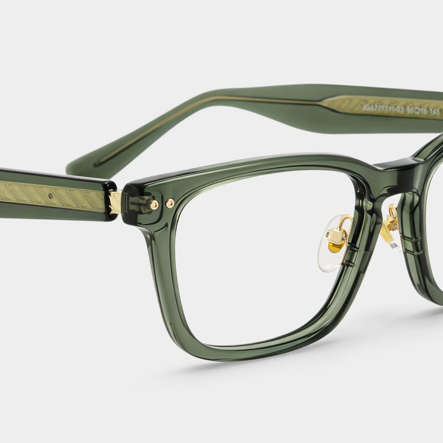 Buzz Green Rectangle Frame Glasses for Men | ZEELOOL4