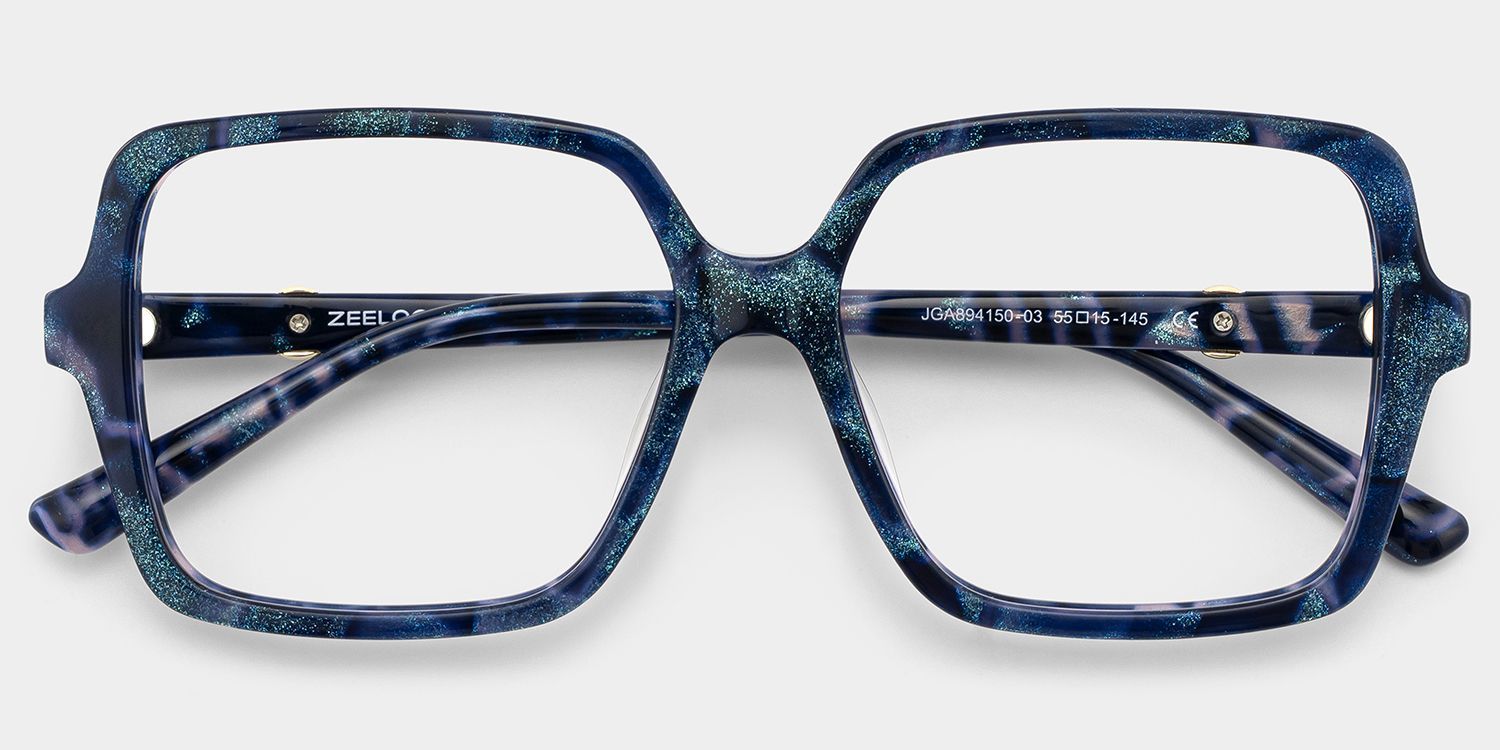 Buy Blue Tortoise Elena Square Eyeglasses | ZEELOOL1