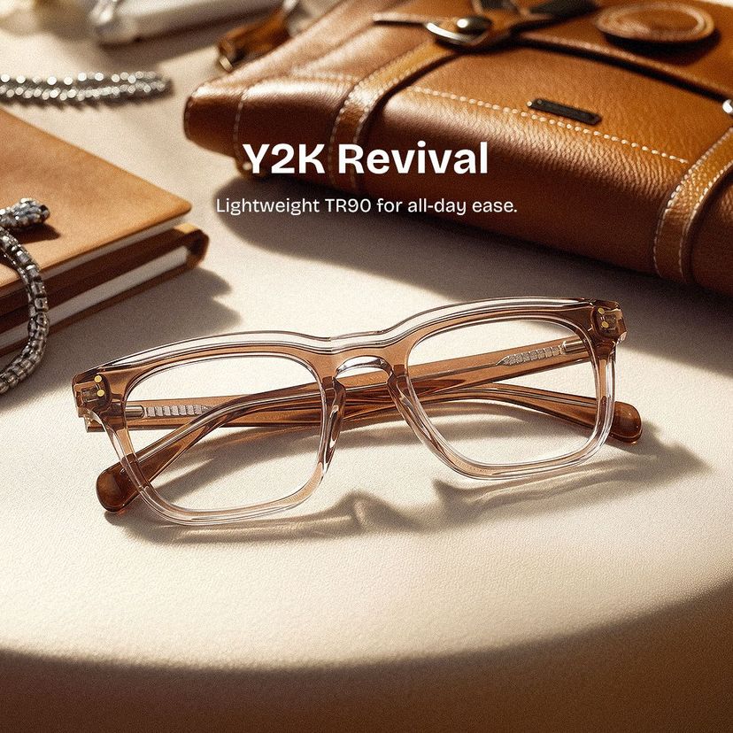 Liam Brown Rectangle Glasses