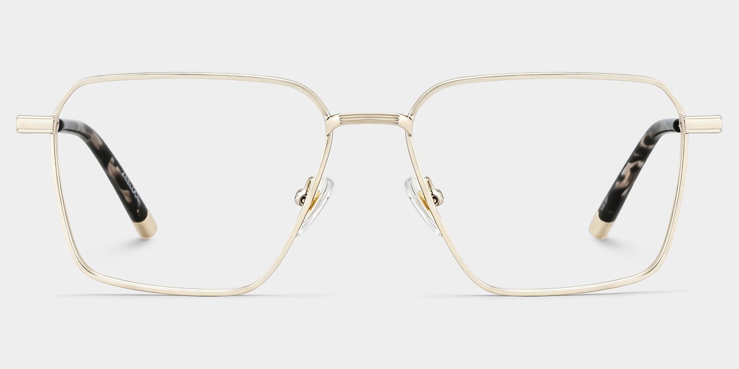 Ashley Gold Square Eyeglass Frames for Men | ZEELOOL0