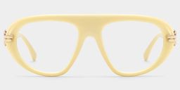 Aveline Creamy White Aviator Glasses0