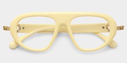 Aveline Creamy White Aviator Glasses1