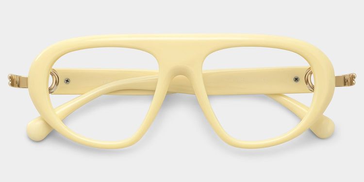 Aveline Creamy White Aviator Glasses