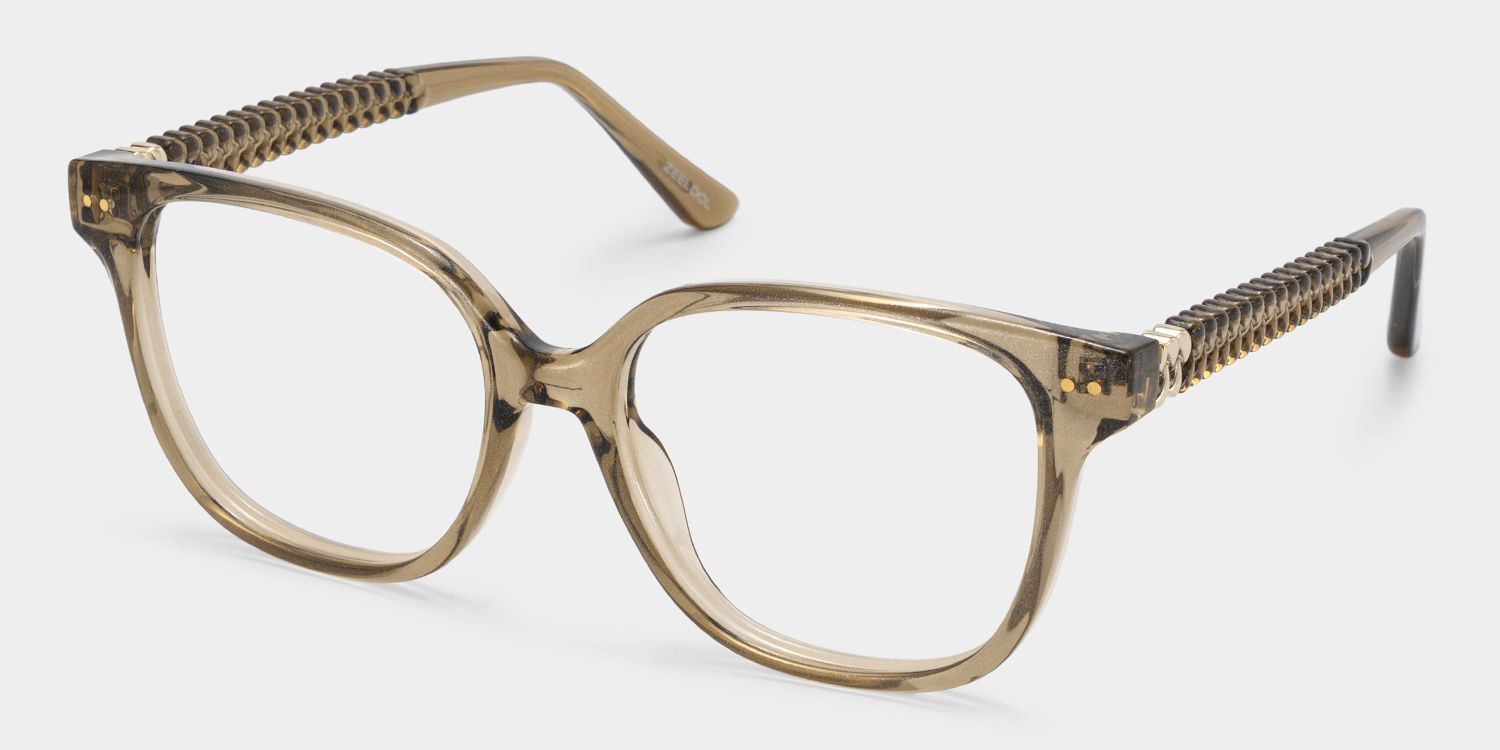 Clara Translucent Brown Cat Eye Glasses — Elegant Style | ZEELOOL2