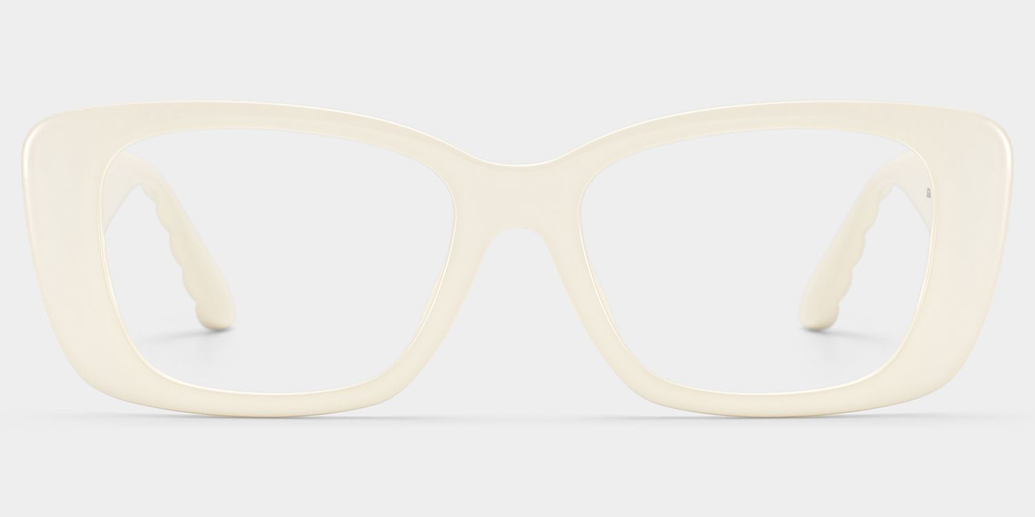 Hannah White Rectangle Frame Eyeglasses | ZEELOOL0