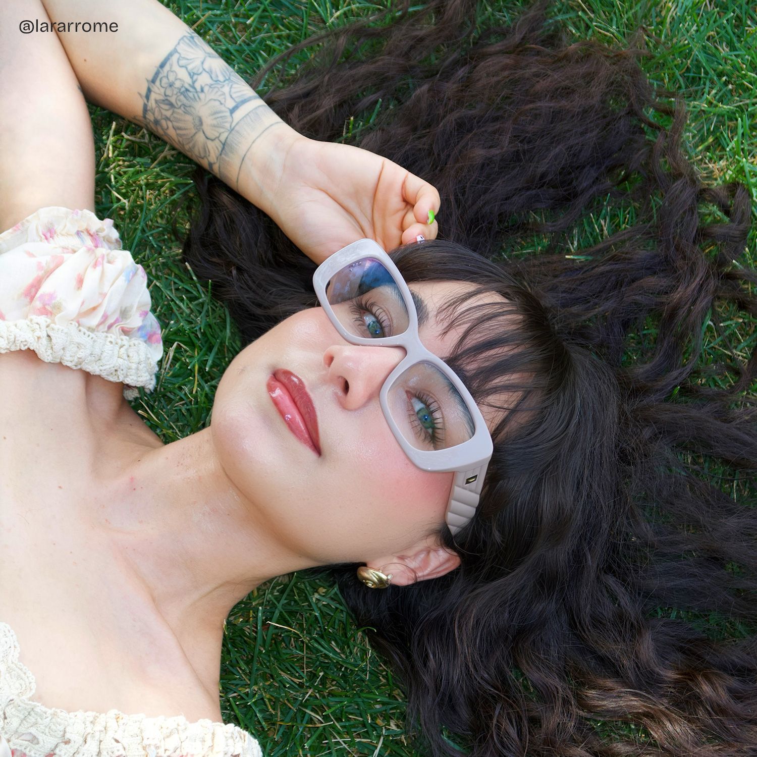 Hannah Beige Rectangle Frame Glasses | ZEELOOL6