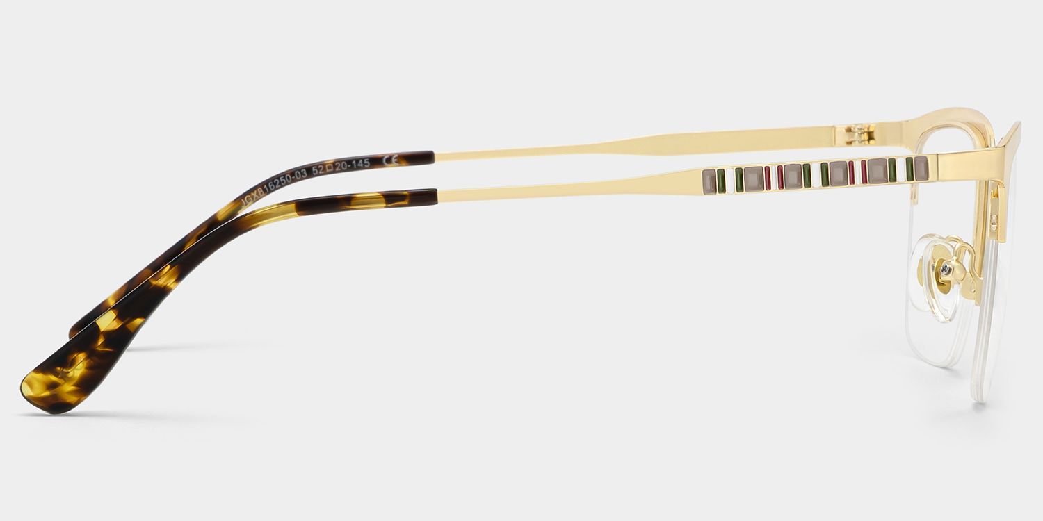 Peyton Gold Browline Frame Glasses for Men | ZEELOOL3
