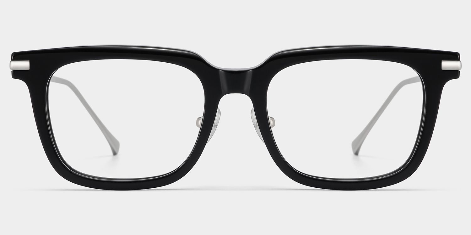 Rayne Black Square Thin Frame Glasses for Men | ZEELOOL0