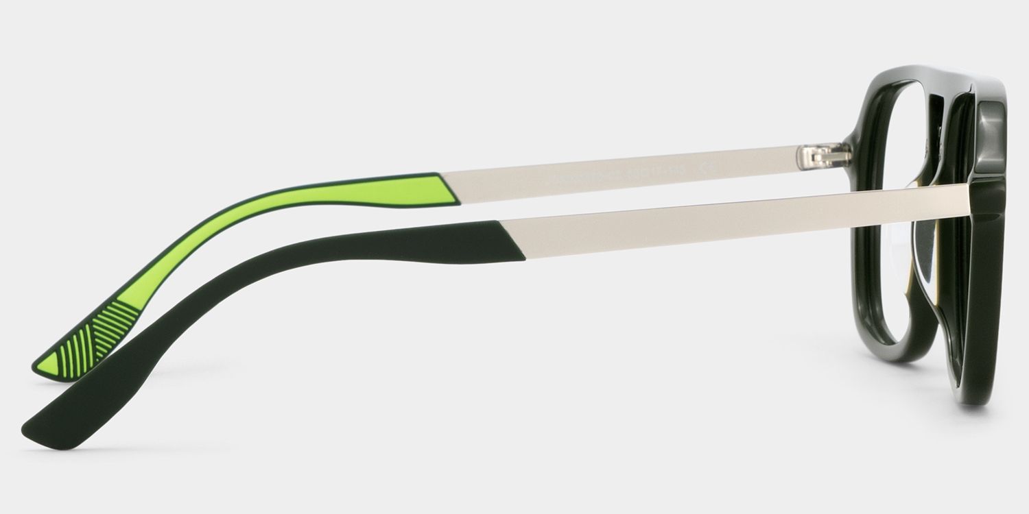 Ryder Green Aviator Mixed Frame Glasses for unisex | ZEELOOL3