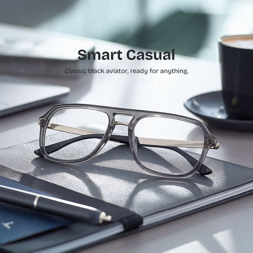 Ryder Black Aviator Glasses